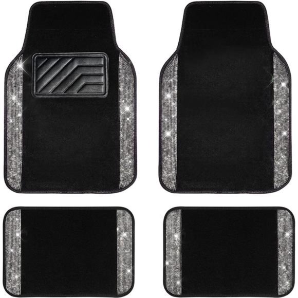 Shining Rhinestones Carpet, Bling Crystal Diamond Sparkly Glitter Car Floor Mats - Picture 1 of 6